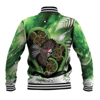 Piwakawaka New Zealand Christmas In July Baseball Jacket NZ Aroha Koru Fern Marble Vibes LT14 - Polynesian Pride