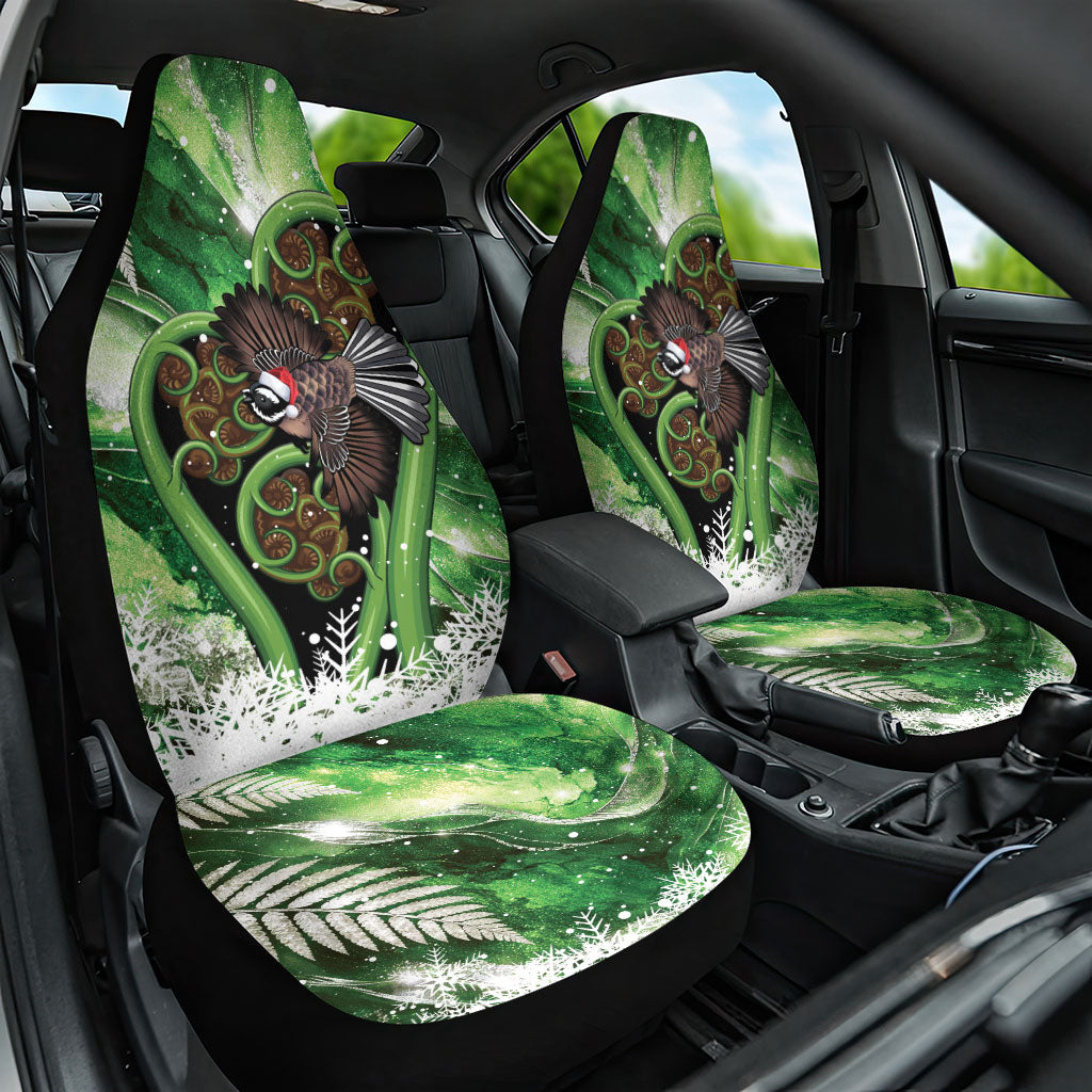 Piwakawaka New Zealand Christmas In July Car Seat Cover NZ Aroha Koru Fern Marble Vibes LT14 One Size Green - Polynesian Pride