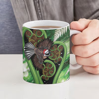 Piwakawaka New Zealand Christmas In July Ceramic Mug NZ Aroha Koru Fern Marble Vibes LT14 - Polynesian Pride