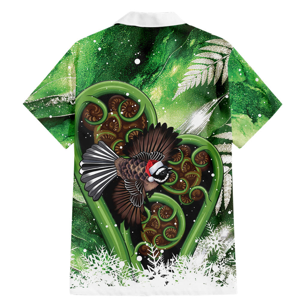 Piwakawaka New Zealand Christmas In July Family Matching Mermaid Dress and Hawaiian Shirt NZ Aroha Koru Fern Marble Vibes LT14 - Polynesian Pride