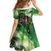 Piwakawaka New Zealand Christmas In July Family Matching Off The Shoulder Long Sleeve Dress and Hawaiian Shirt NZ Aroha Koru Fern Marble Vibes LT14 - Polynesian Pride