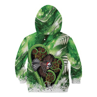 Piwakawaka New Zealand Christmas In July Kid Hoodie NZ Aroha Koru Fern Marble Vibes LT14 - Polynesian Pride