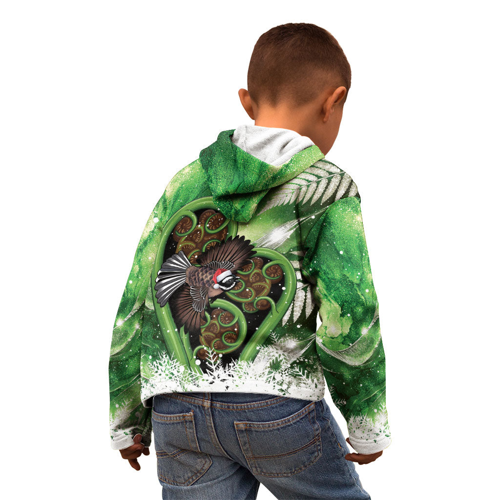 Piwakawaka New Zealand Christmas In July Kid Hoodie NZ Aroha Koru Fern Marble Vibes LT14 - Polynesian Pride
