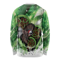 Piwakawaka New Zealand Christmas In July Long Sleeve Shirt NZ Aroha Koru Fern Marble Vibes LT14 - Polynesian Pride