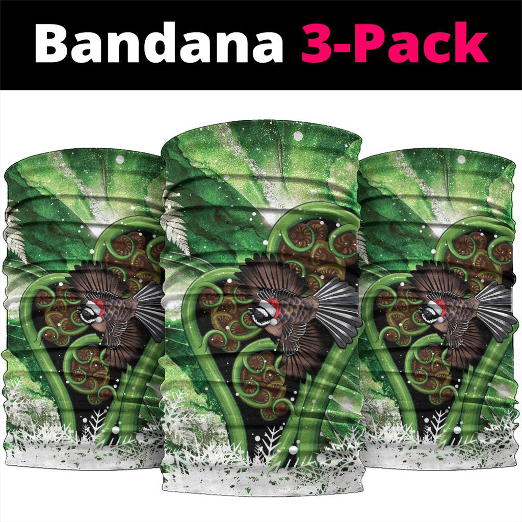 Piwakawaka New Zealand Christmas In July Neck Gaiter NZ Aroha Koru Fern Marble Vibes LT14 package One Size: 25*50cm Green - Polynesian Pride