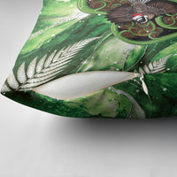 Piwakawaka New Zealand Christmas In July Pillow Cover NZ Aroha Koru Fern Marble Vibes LT14 - Polynesian Pride