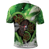 Piwakawaka New Zealand Christmas In July Polo Shirt NZ Aroha Koru Fern Marble Vibes LT14 - Polynesian Pride