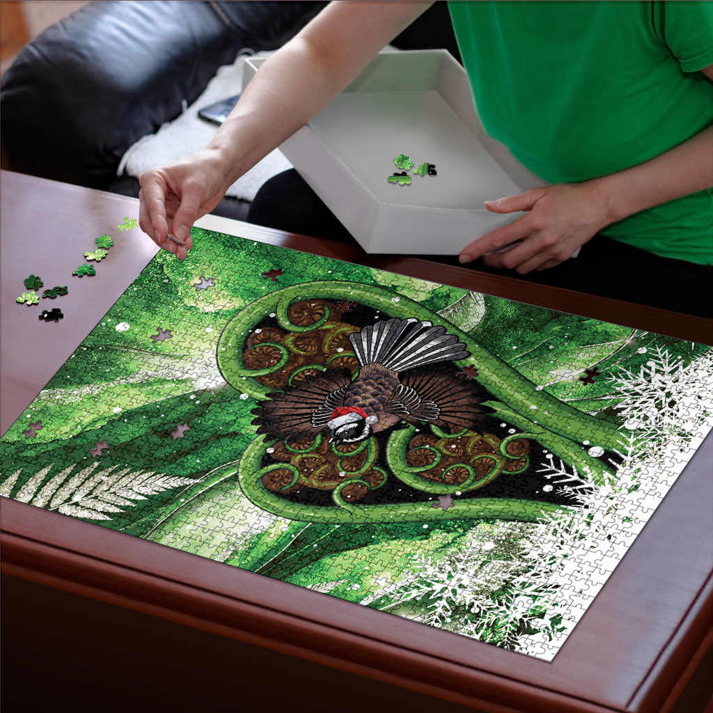 Piwakawaka New Zealand Christmas In July Puzzle NZ Aroha Koru Fern Marble Vibes LT14 - Polynesian Pride