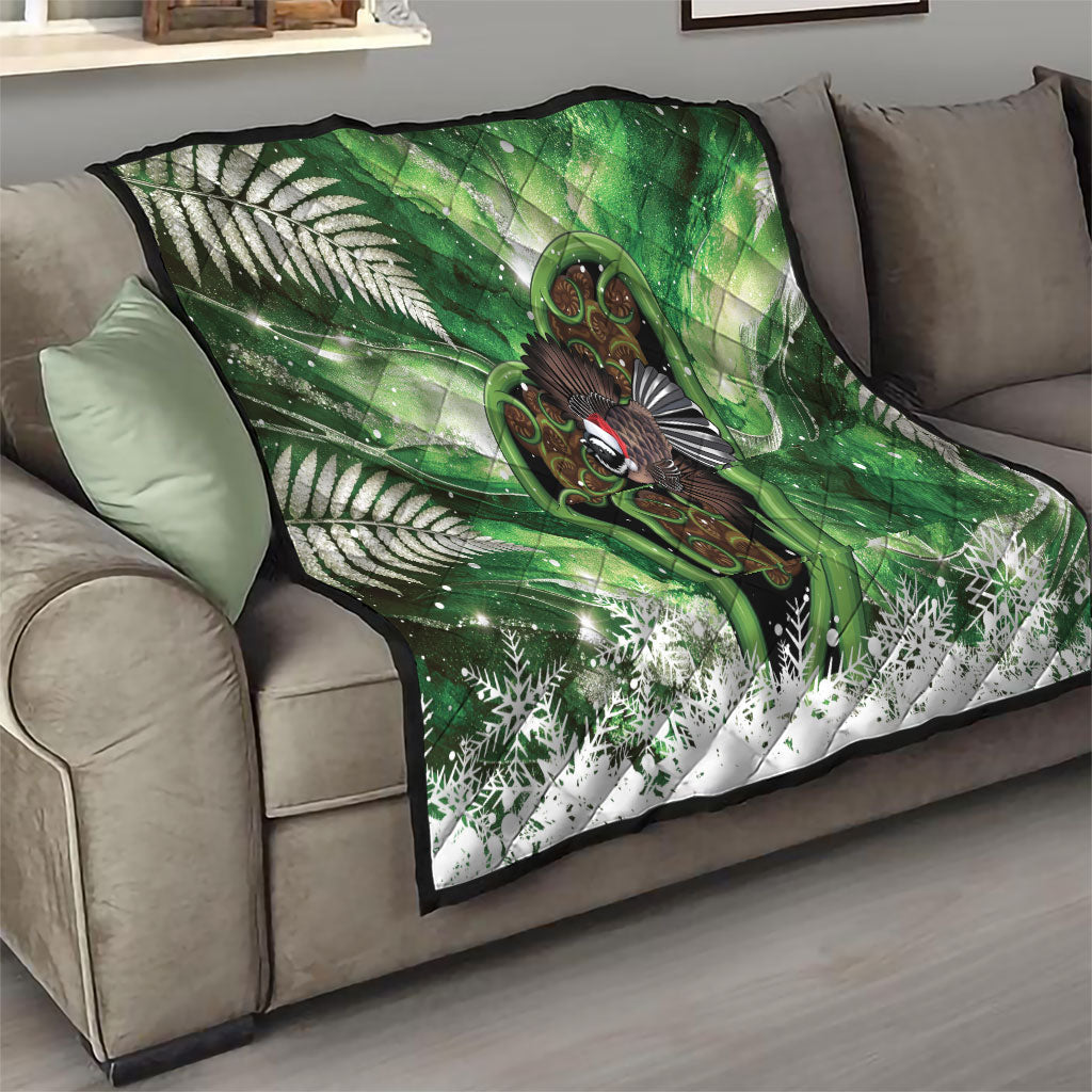 Piwakawaka New Zealand Christmas In July Quilt NZ Aroha Koru Fern Marble Vibes LT14 - Polynesian Pride