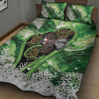 Piwakawaka New Zealand Christmas In July Quilt Bed Set NZ Aroha Koru Fern Marble Vibes LT14 - Polynesian Pride