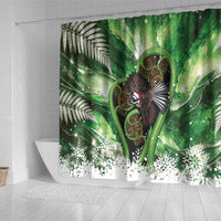 Piwakawaka New Zealand Christmas In July Shower Curtain NZ Aroha Koru Fern Marble Vibes LT14 - Polynesian Pride