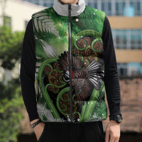 Piwakawaka New Zealand Christmas In July Sleeveless Puffer Jacket NZ Aroha Koru Fern Marble Vibes LT14 - Polynesian Pride
