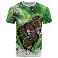 Piwakawaka New Zealand Christmas In July T Shirt NZ Aroha Koru Fern Marble Vibes LT14 Green - Polynesian Pride