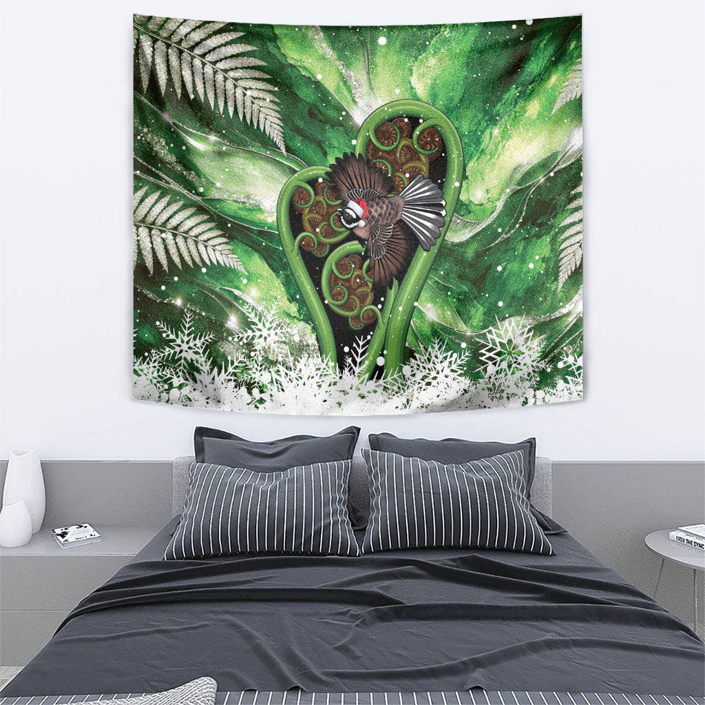 Piwakawaka New Zealand Christmas In July Tapestry NZ Aroha Koru Fern Marble Vibes LT14 - Polynesian Pride