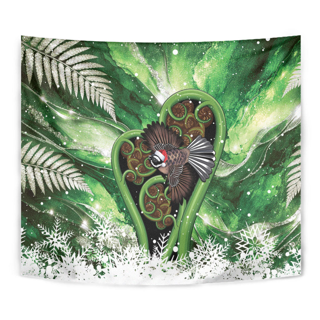 Piwakawaka New Zealand Christmas In July Tapestry NZ Aroha Koru Fern Marble Vibes LT14 - Polynesian Pride