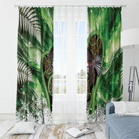 Piwakawaka New Zealand Christmas In July Window Curtain NZ Aroha Koru Fern Marble Vibes LT14 - Polynesian Pride