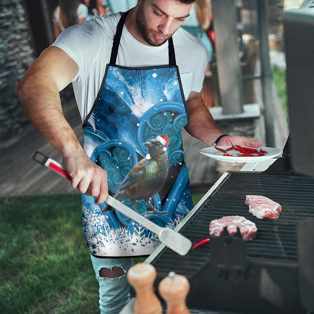Tui Bird New Zealand Christmas In July Apron NZ Aroha Koru Fern Marble Vibes LT14 - Polynesian Pride