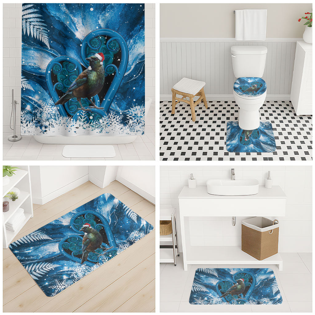 Tui Bird New Zealand Christmas In July Bathroom Set NZ Aroha Koru Fern Marble Vibes LT14 - Polynesian Pride