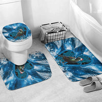 Tui Bird New Zealand Christmas In July Bathroom Set NZ Aroha Koru Fern Marble Vibes LT14 Mat Set Only (3 pcs) One Size Blue - Polynesian Pride