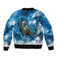 Tui Bird New Zealand Christmas In July Bomber Jacket NZ Aroha Koru Fern Marble Vibes LT14 - Polynesian Pride