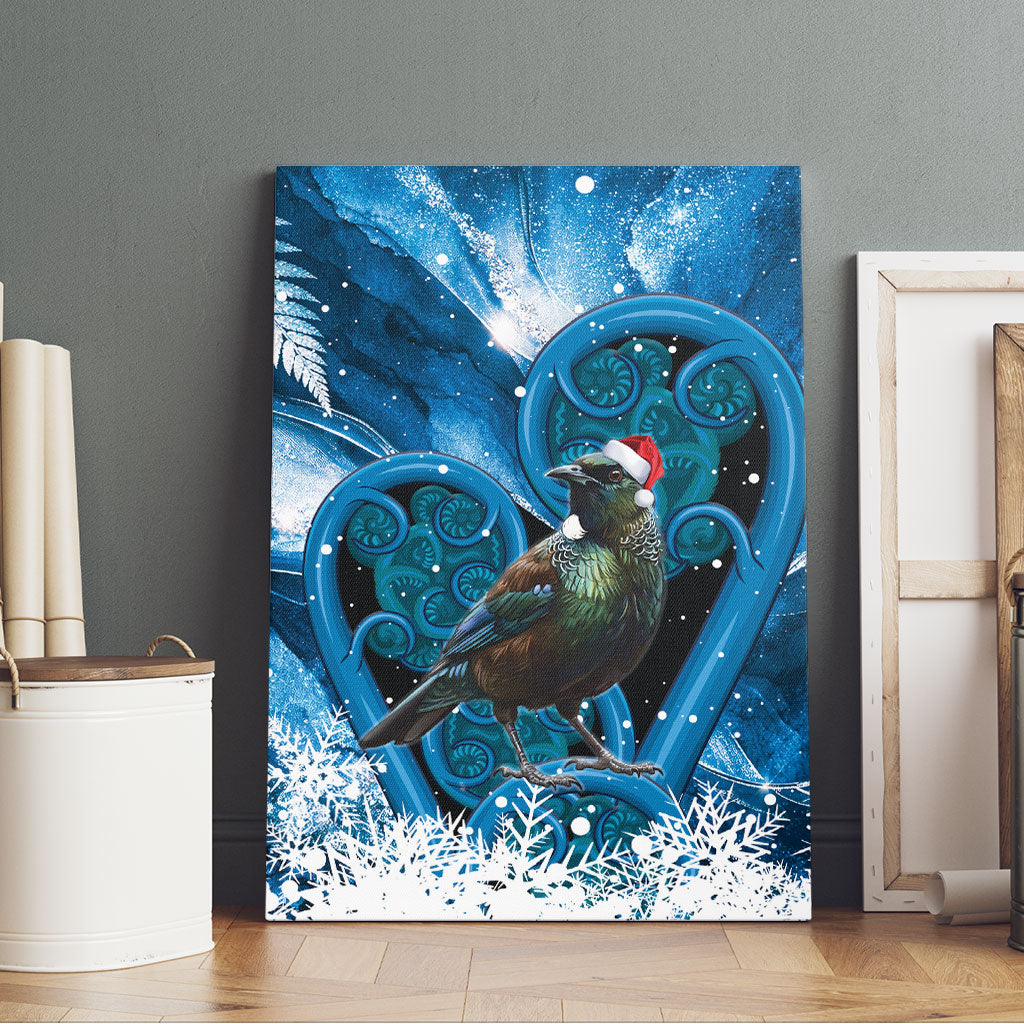 Tui Bird New Zealand Christmas In July Canvas Wall Art NZ Aroha Koru Fern Marble Vibes LT14 - Polynesian Pride
