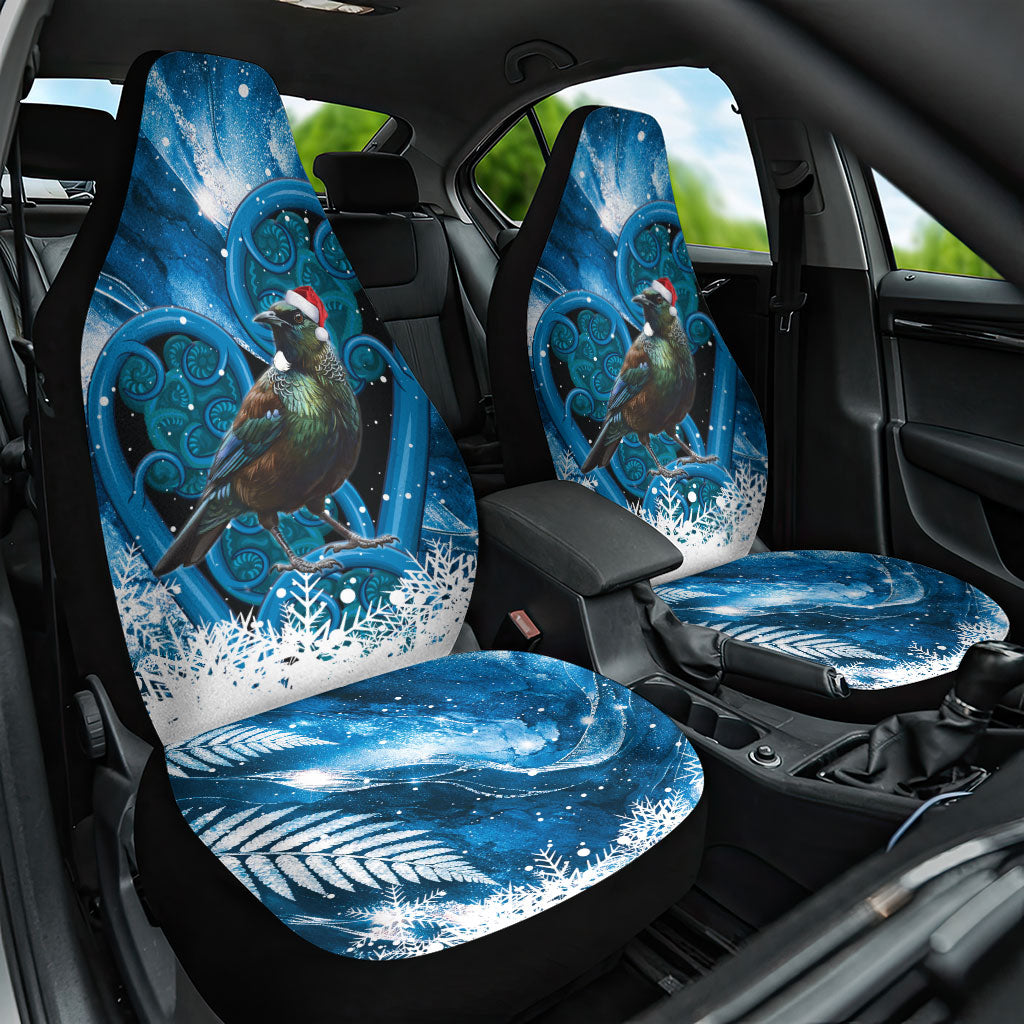 Tui Bird New Zealand Christmas In July Car Seat Cover NZ Aroha Koru Fern Marble Vibes LT14 One Size Blue - Polynesian Pride