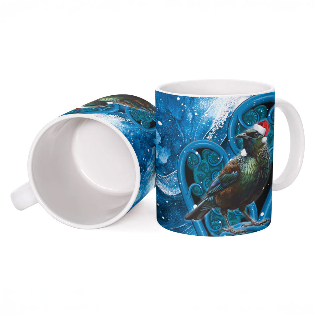 Tui Bird New Zealand Christmas In July Ceramic Mug NZ Aroha Koru Fern Marble Vibes LT14 - Polynesian Pride