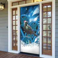 Tui Bird New Zealand Christmas In July Door Cover NZ Aroha Koru Fern Marble Vibes LT14 - Polynesian Pride