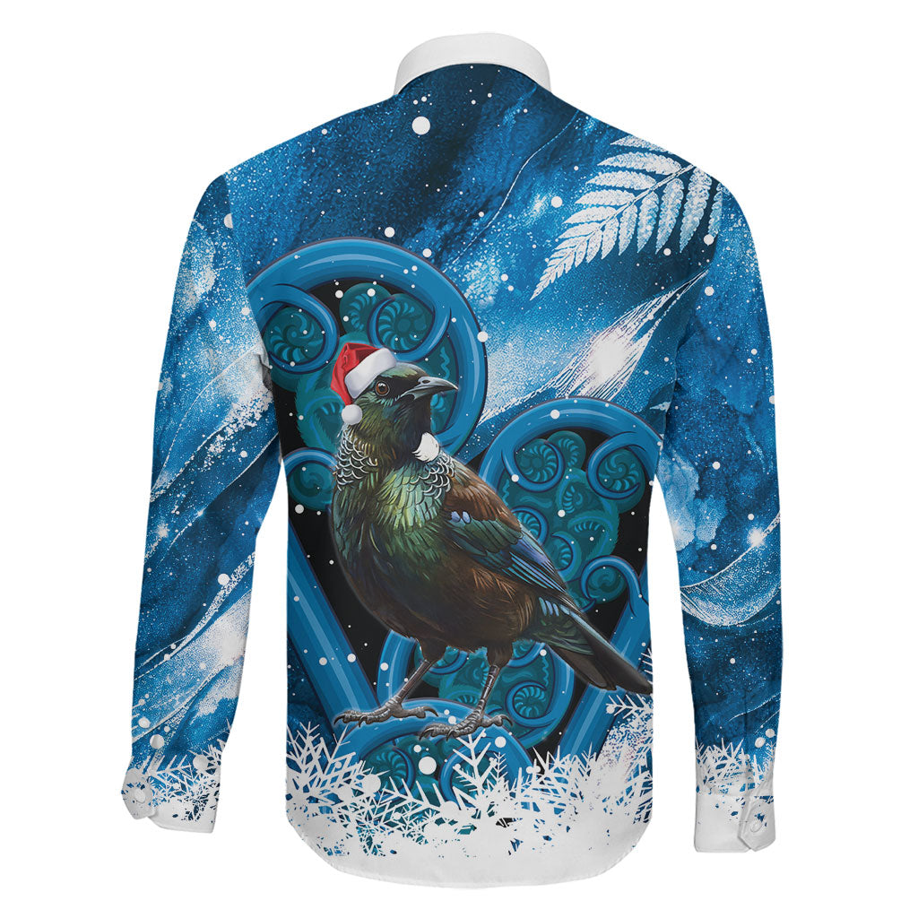 Tui Bird New Zealand Christmas In July Family Matching Mermaid Dress and Hawaiian Shirt NZ Aroha Koru Fern Marble Vibes LT14 - Polynesian Pride