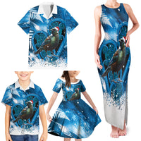 Tui Bird New Zealand Christmas In July Family Matching Tank Maxi Dress and Hawaiian Shirt NZ Aroha Koru Fern Marble Vibes LT14 - Polynesian Pride