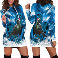 Tui Bird New Zealand Christmas In July Hoodie Dress NZ Aroha Koru Fern Marble Vibes LT14 - Polynesian Pride