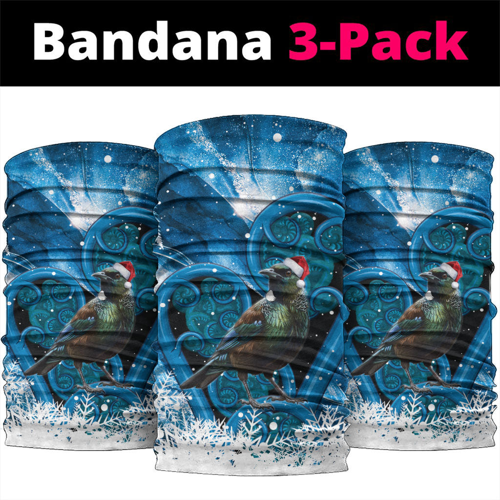 Tui Bird New Zealand Christmas In July Neck Gaiter NZ Aroha Koru Fern Marble Vibes LT14 package One Size: 25*50cm Blue - Polynesian Pride