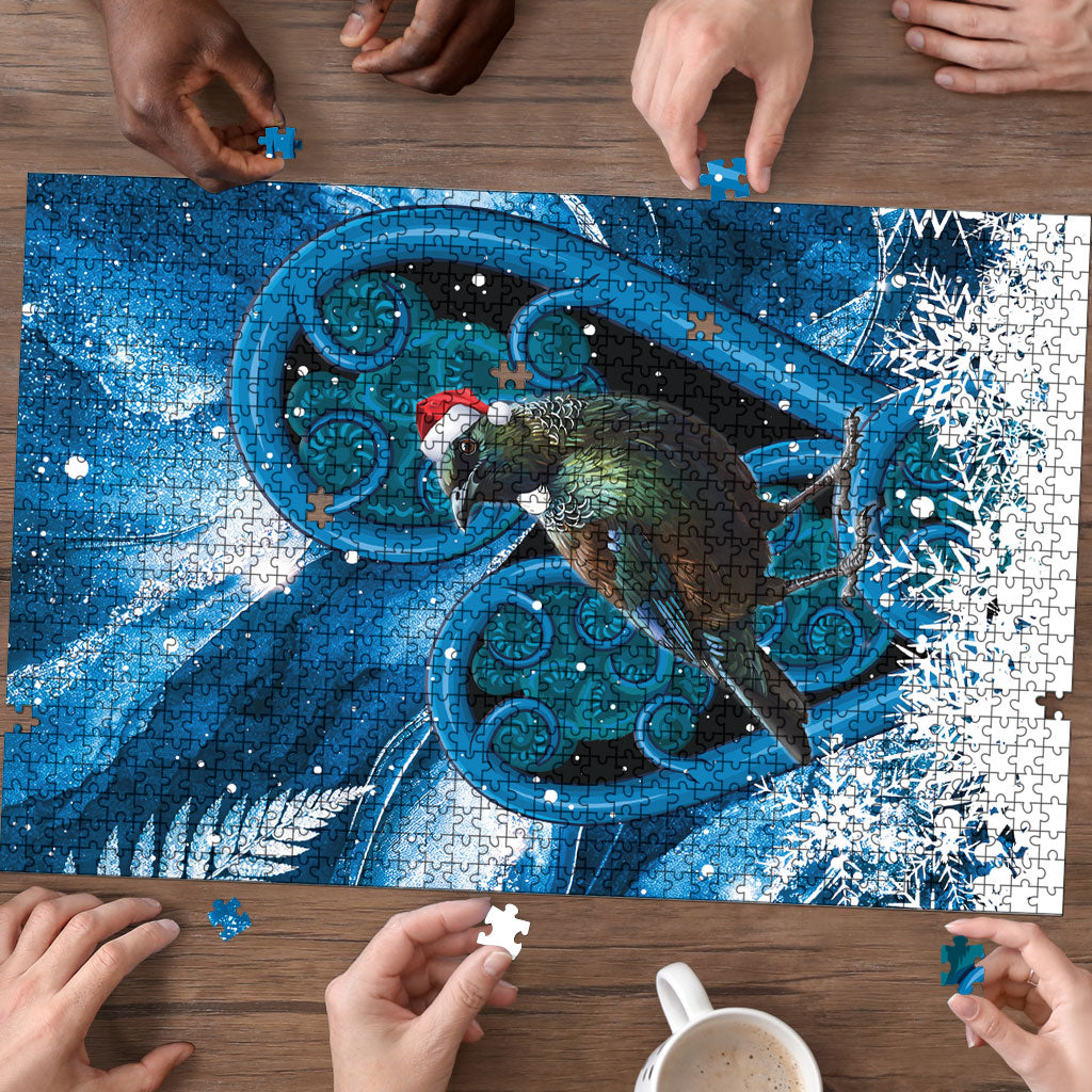 Tui Bird New Zealand Christmas In July Puzzle NZ Aroha Koru Fern Marble Vibes LT14 - Polynesian Pride