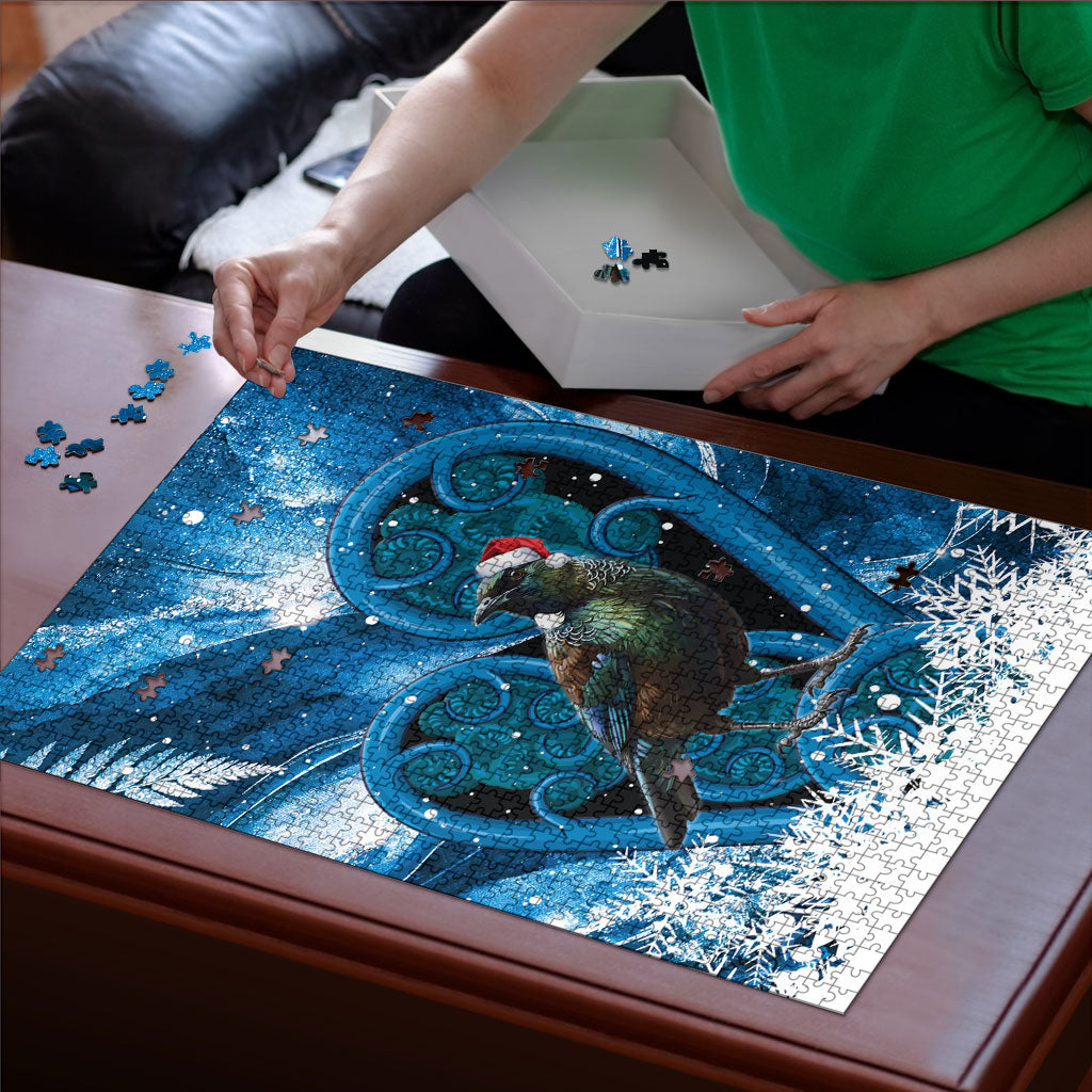 Tui Bird New Zealand Christmas In July Puzzle NZ Aroha Koru Fern Marble Vibes LT14 - Polynesian Pride