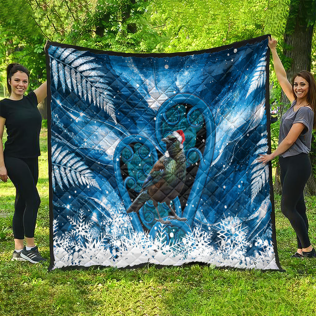 Tui Bird New Zealand Christmas In July Quilt NZ Aroha Koru Fern Marble Vibes LT14 - Polynesian Pride