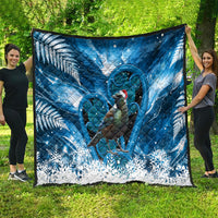Tui Bird New Zealand Christmas In July Quilt NZ Aroha Koru Fern Marble Vibes LT14 - Polynesian Pride