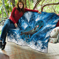 Tui Bird New Zealand Christmas In July Quilt NZ Aroha Koru Fern Marble Vibes LT14 - Polynesian Pride