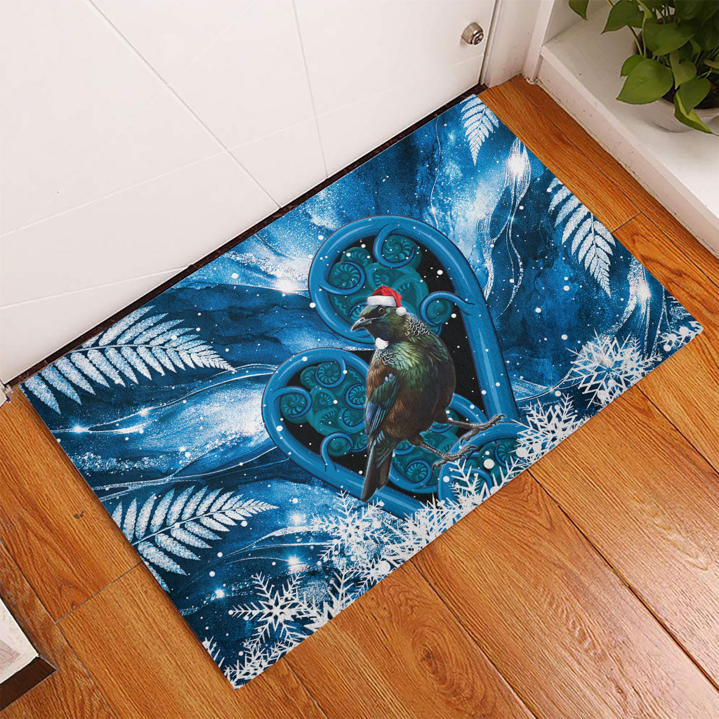 Tui Bird New Zealand Christmas In July Rubber Doormat NZ Aroha Koru Fern Marble Vibes LT14 - Polynesian Pride