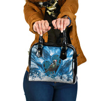 Tui Bird New Zealand Christmas In July Shoulder Handbag NZ Aroha Koru Fern Marble Vibes LT14 One Size Blue - Polynesian Pride