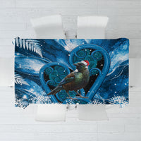 Tui Bird New Zealand Christmas In July Tablecloth NZ Aroha Koru Fern Marble Vibes LT14 Blue - Polynesian Pride