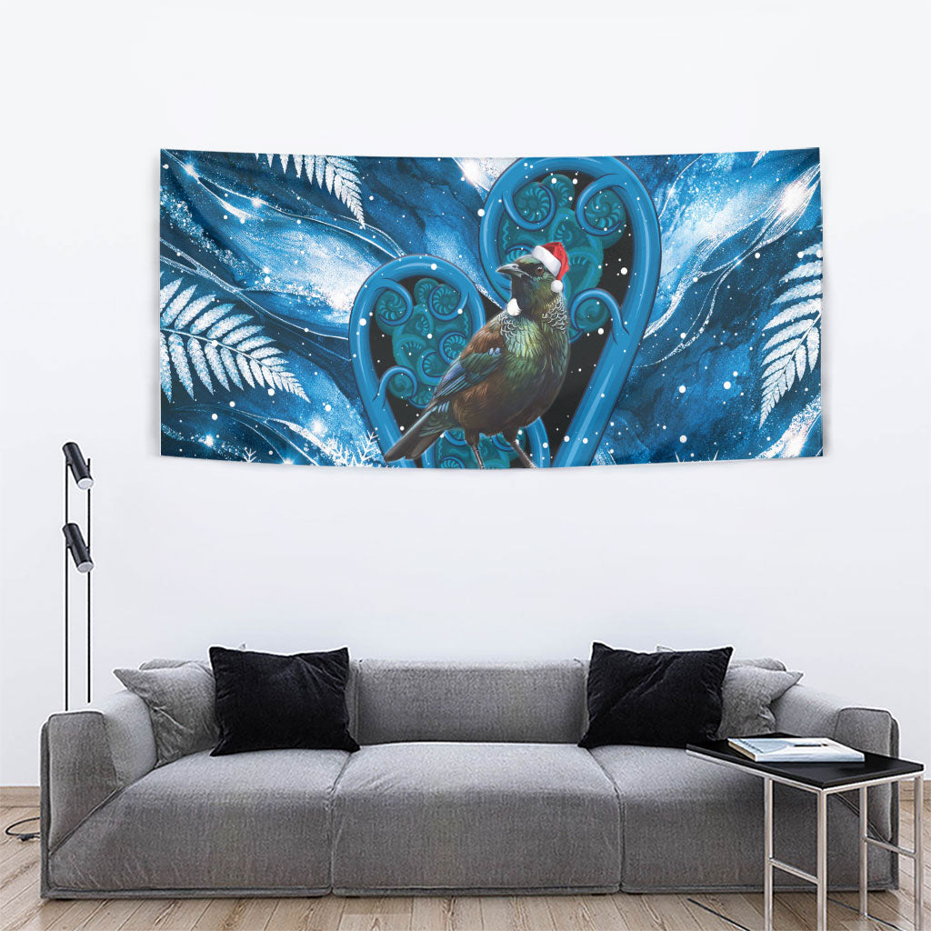 Tui Bird New Zealand Christmas In July Tapestry NZ Aroha Koru Fern Marble Vibes LT14 - Polynesian Pride