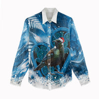 Tui Bird New Zealand Christmas In July Women Casual Shirt NZ Aroha Koru Fern Marble Vibes LT14 - Polynesian Pride