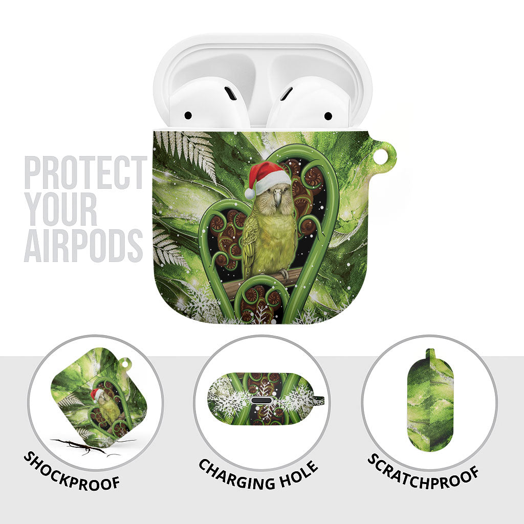 Kakapo New Zealand Christmas In July AirPods Case NZ Aroha Koru Fern Marble Vibes LT14 - Polynesian Pride