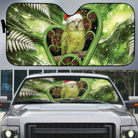 Kakapo New Zealand Christmas In July Auto Sun Shade NZ Aroha Koru Fern Marble Vibes LT14 Green - Polynesian Pride