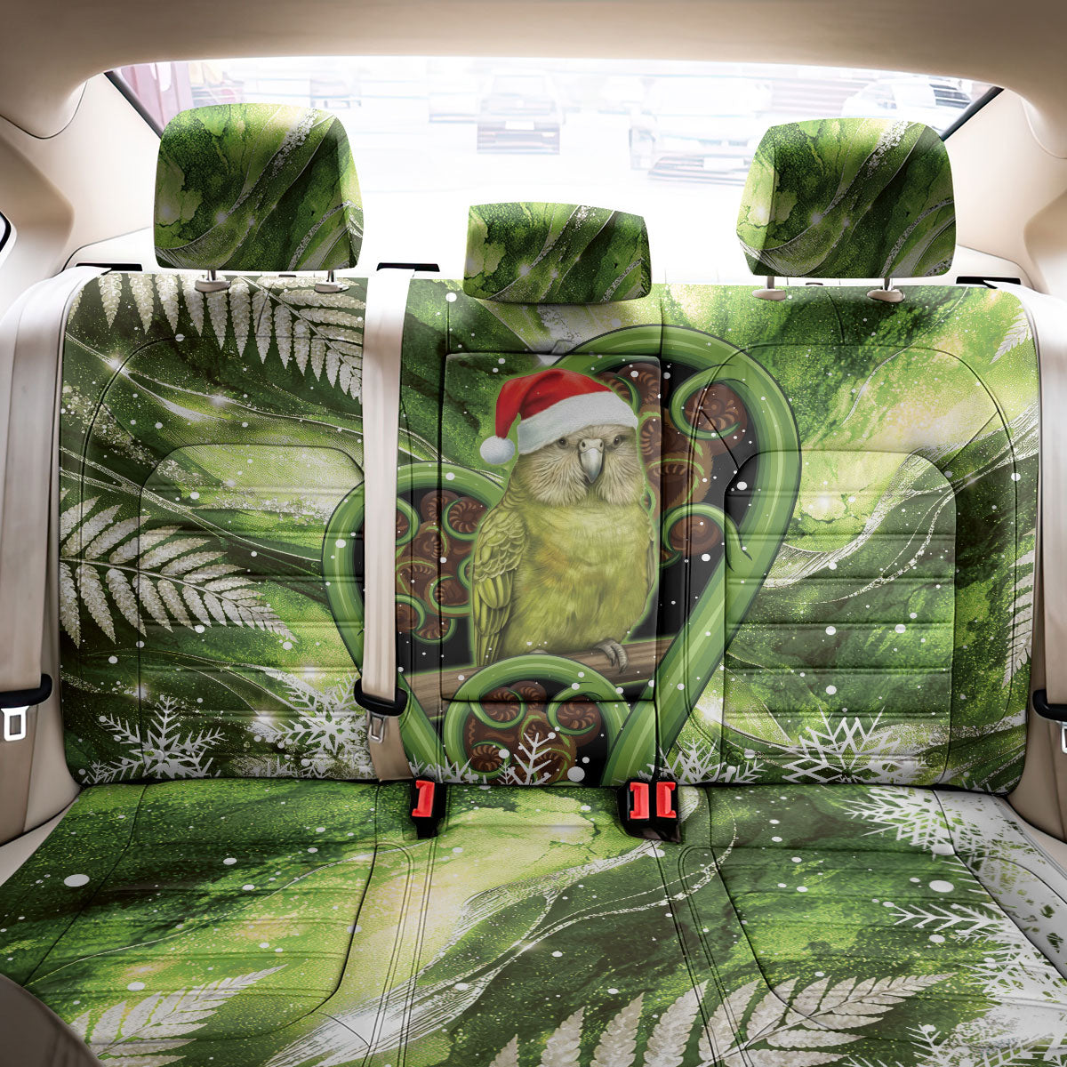 Kakapo New Zealand Christmas In July Back Car Seat Cover NZ Aroha Koru Fern Marble Vibes LT14 - Polynesian Pride