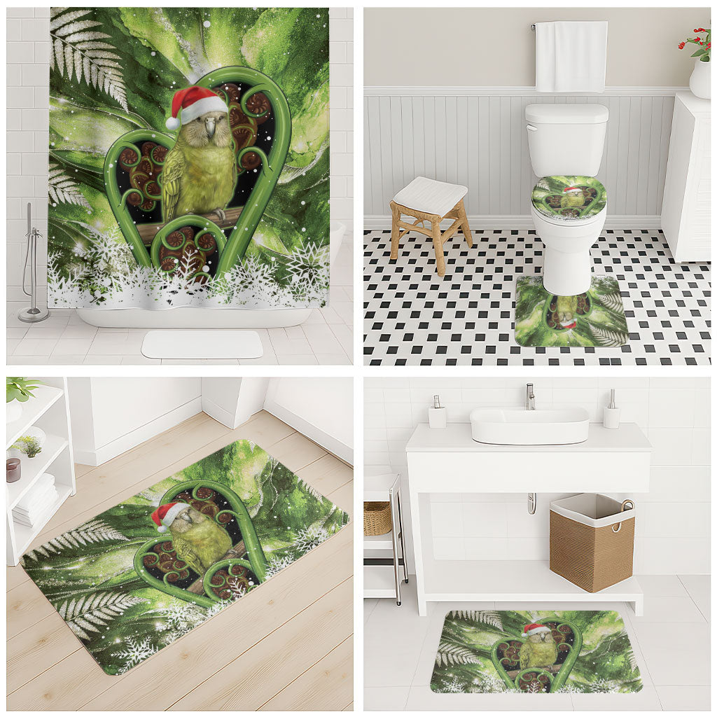 Kakapo New Zealand Christmas In July Bathroom Set NZ Aroha Koru Fern Marble Vibes LT14 - Polynesian Pride