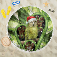Kakapo New Zealand Christmas In July Beach Blanket NZ Aroha Koru Fern Marble Vibes LT14 One Size 150cm Green - Polynesian Pride