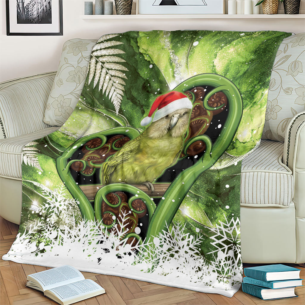 Kakapo New Zealand Christmas In July Blanket NZ Aroha Koru Fern Marble Vibes LT14 - Polynesian Pride