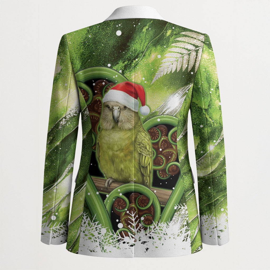 Kakapo New Zealand Christmas In July Blazer NZ Aroha Koru Fern Marble Vibes LT14 - Polynesian Pride