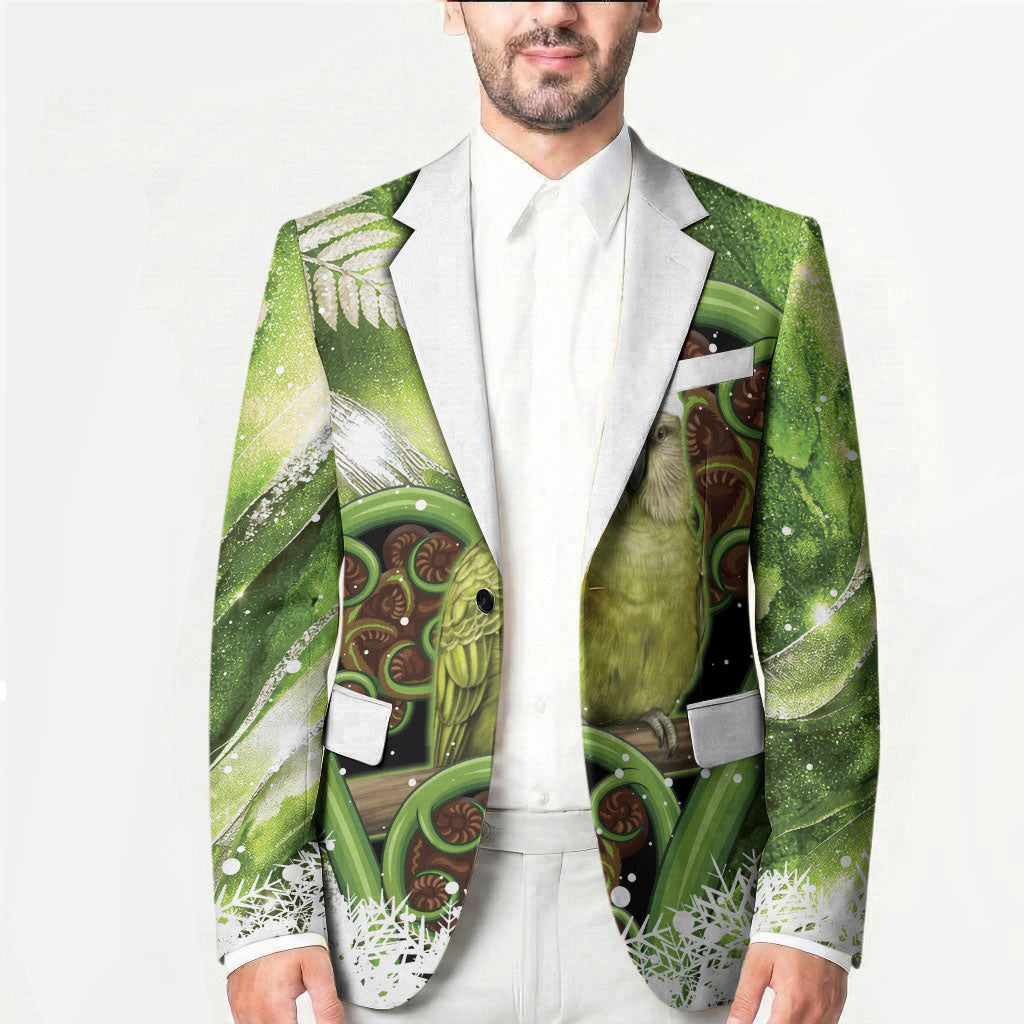 Kakapo New Zealand Christmas In July Blazer NZ Aroha Koru Fern Marble Vibes LT14 - Polynesian Pride